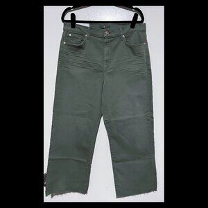 7 For All Mankind Womens Alexa Olive Cropped Trouser Jeans Size 32 NWT